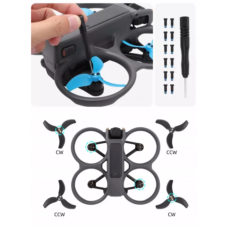SUNNYLIFE 3032S-2-D Conjunto de 4 hélices para DJI Avata 2 - preto