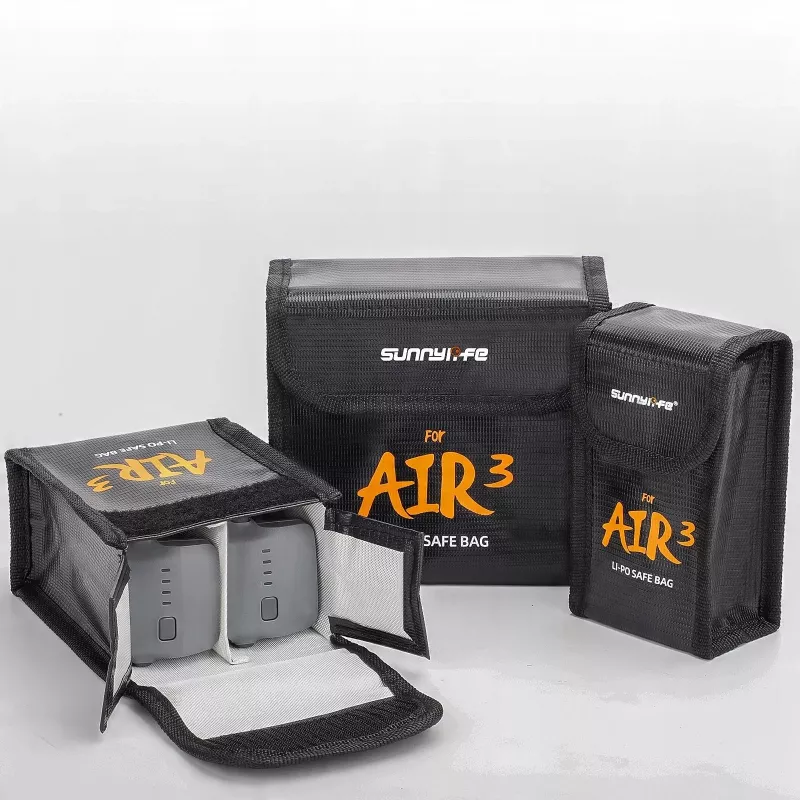 SUNNYLIFE Bolsa à prova de fogo para 2 baterias DJI Air 3 / 3S