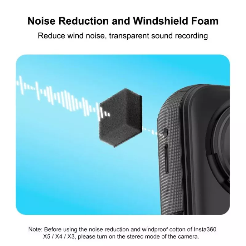 PULUZ 6x espuma de proteção contra vento para Insta360 X5 / X5 / X4 / X3 / PU775B
