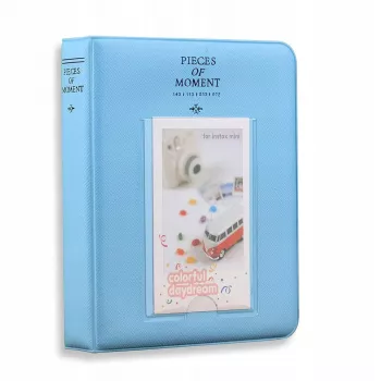 LOVEINSTANT Álbum de fotos para 64 fotos para Fujifilm Instax Mini 13 12 11 40 41 99 Evo Link / azul