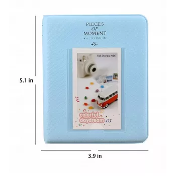LOVEINSTANT Álbum de fotos para 64 fotos para Fujifilm Instax Mini 13 12 11 40 41 99 Evo Link / azul