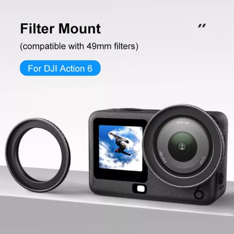 PULUZ Suporte adaptador de filtro 49mm para DJI Osmo Action 6