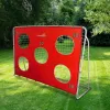 LEAN TOYS Baliza de treino de futebol com tapete de precisão vermelho 213x152x75cm