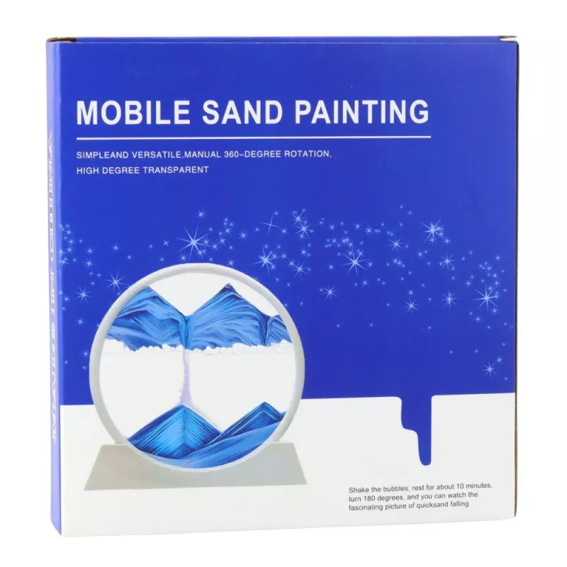 LEAN Imagem 3D Areia Movediça Azul Decoração 360° Branco
