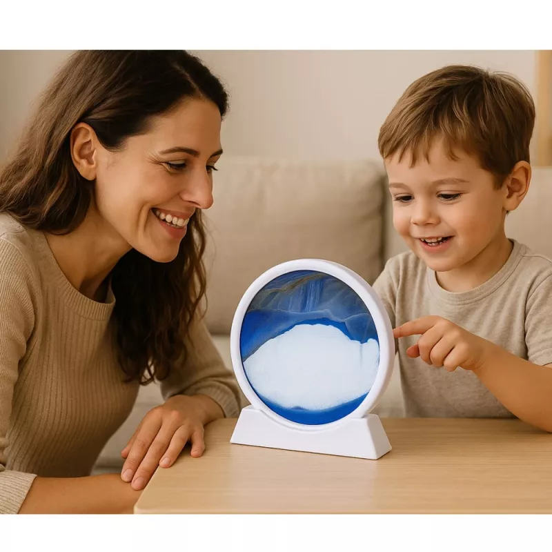 LEAN Imagem 3D Areia Movediça Azul Decoração 360° Branco