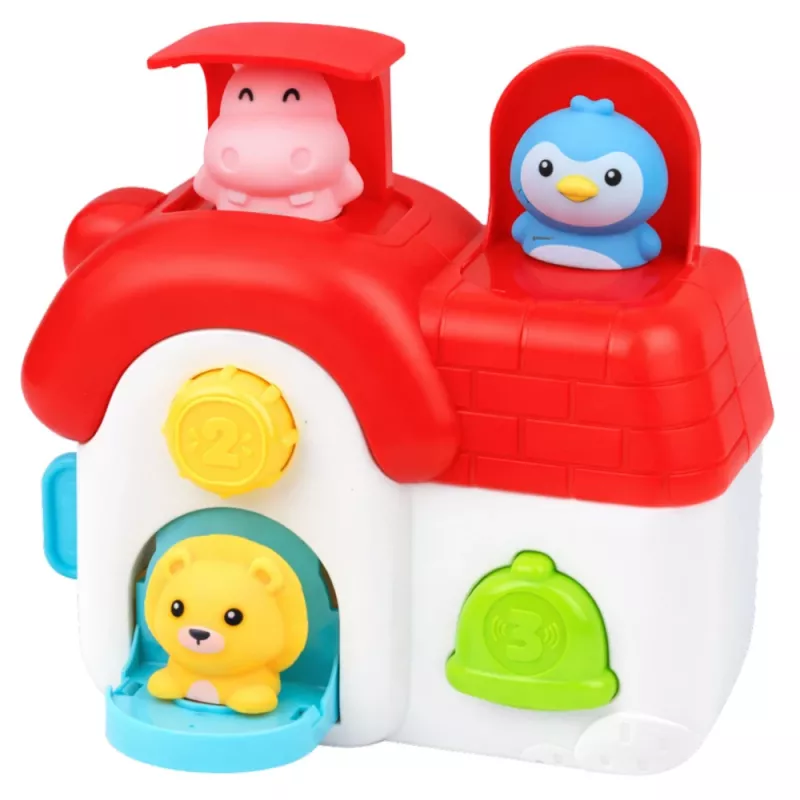 LEAN TOYS Casa de aprendizagem interativa para crianças pequenas - animais pop-up