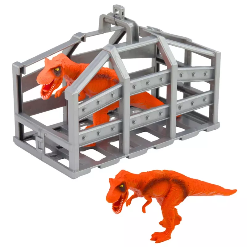 LEAN TOYS Conjunto de transporte de dinossauros: camião, reboque, helicóptero, luzes, som