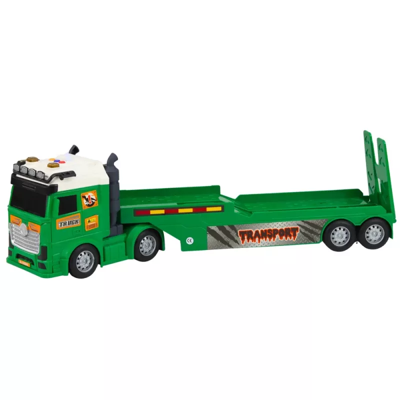 LEAN TOYS Conjunto de transporte de dinossauros: camião, reboque, helicóptero, luzes, som