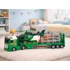 LEAN TOYS Conjunto de transporte de dinossauros: camião, reboque, helicóptero, luzes, som