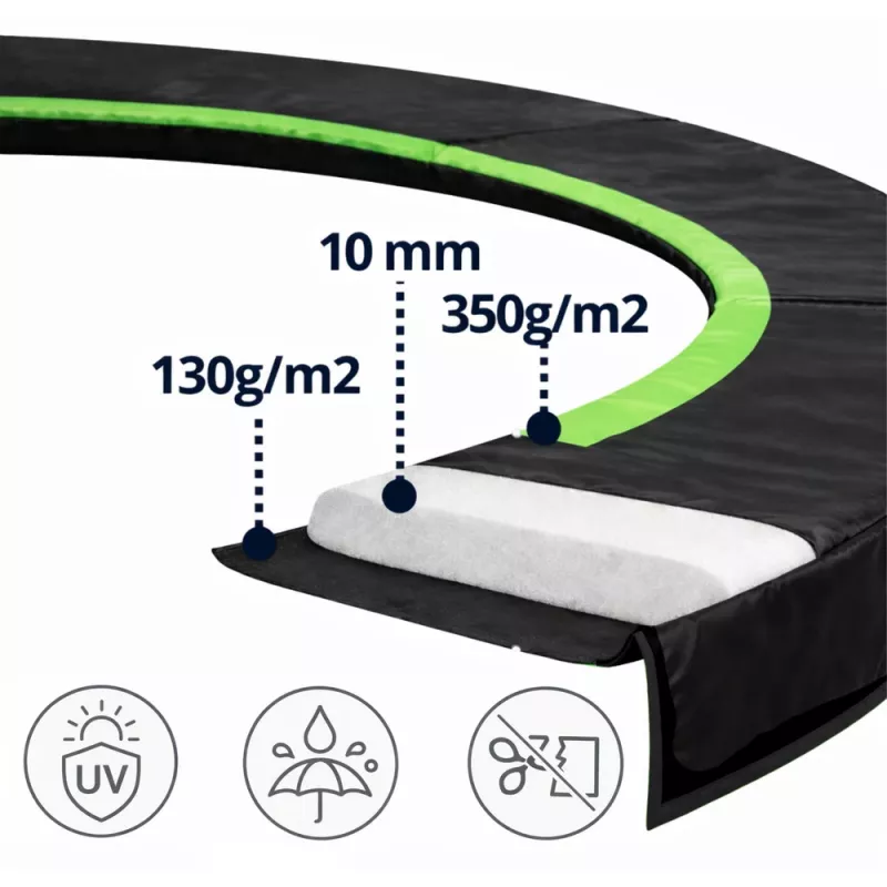 Lean Proteção de molas para trampolim, preto, 180-183 cm, 6ft