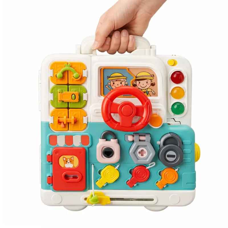 LEAN TOYS livro interativo brinquedo educativo quadro de manipulação luzes sons 16 peças