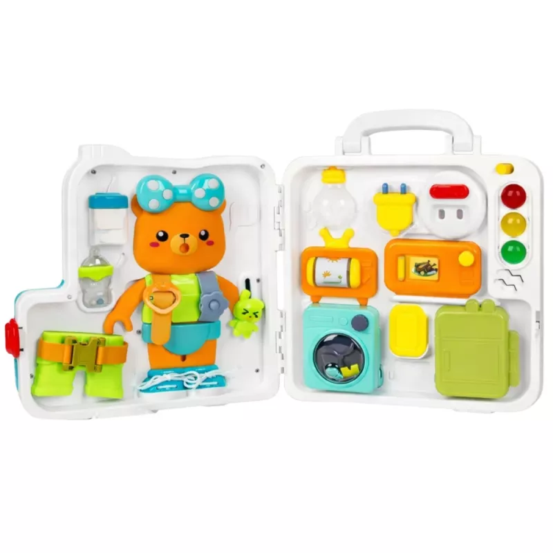 LEAN TOYS livro interativo brinquedo educativo quadro de manipulação luzes sons 16 peças