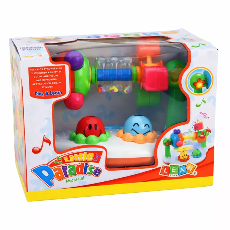 LEAN TOYS Brinquedo Musical Interativo para Bebés Maraca Luzes Sons