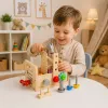 LEAN TOYS Conjunto de Caixa de Ferramentas de Madeira para Crianças com Engrenagens e Porcas - 25 Peças, Madeira FSC, a partir dos 3 anos