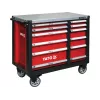 Carro de ferramentas Yato YT-09003 aço, 7 gavetas, capacidade de carga 150 kg, gavetas com rolamentos, fecho central, rodas de 125 mm