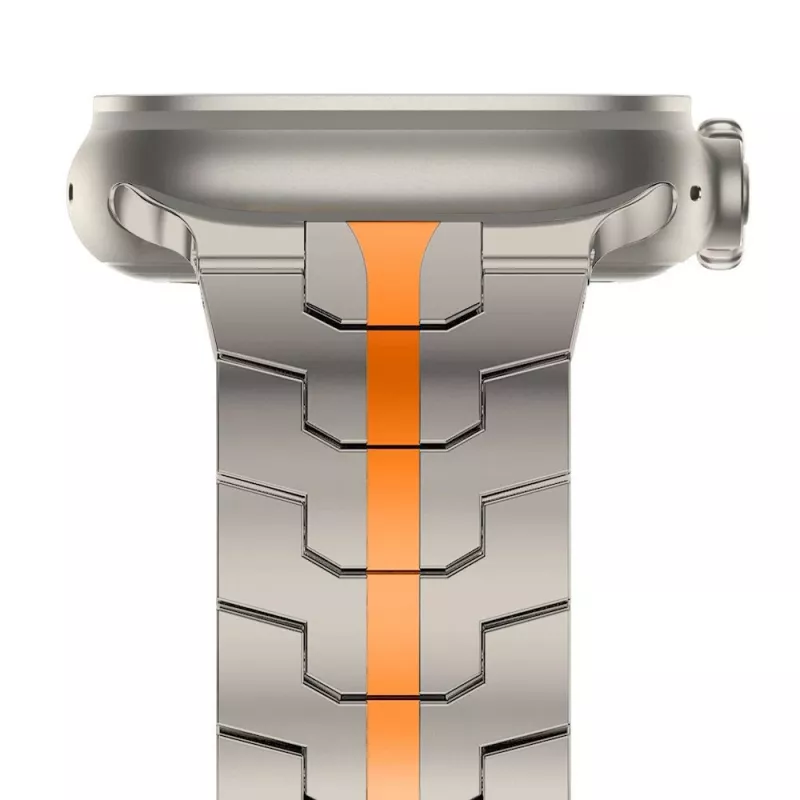 TECH-PROTECT STAINLESS LINE Bracelete para Apple Watch 44/45/46/49 mm Titânio/Laranja