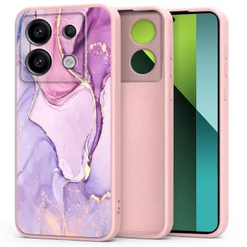 TECH-PROTECT Capa Traseira para Xiaomi Redmi Note 13 Pro 5G / Poco X6 5G, Padrão de Mármore, Branco/Cinzento, TPU Híbrido + PC