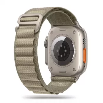 TECH-PROTECT NYLON PRO Bracelete para Apple Watch 6 / 7 / 8 / 9 / 10 / SE / Ultra 1 / 2 (44 / 45 / 46 / 49 mm) Titânio/Oliva