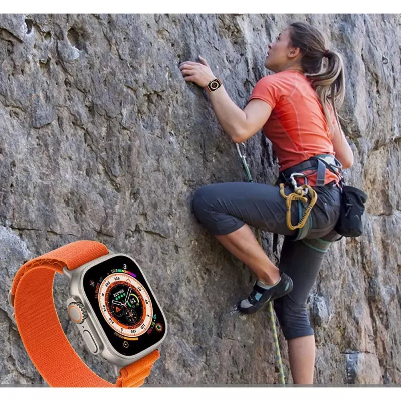 TECH-PROTECT NYLON PRO Bracelete para Apple Watch 6 / 7 / 8 / 9 / 10 / SE / Ultra 1 / 2 (44 / 45 / 46 / 49 mm) Titânio/Oliva