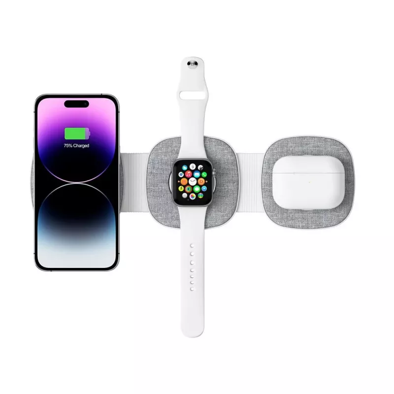Tech-Protect QI15W-A32 Suporte de carregamento sem fios MagSafe 3IN1 cinzento