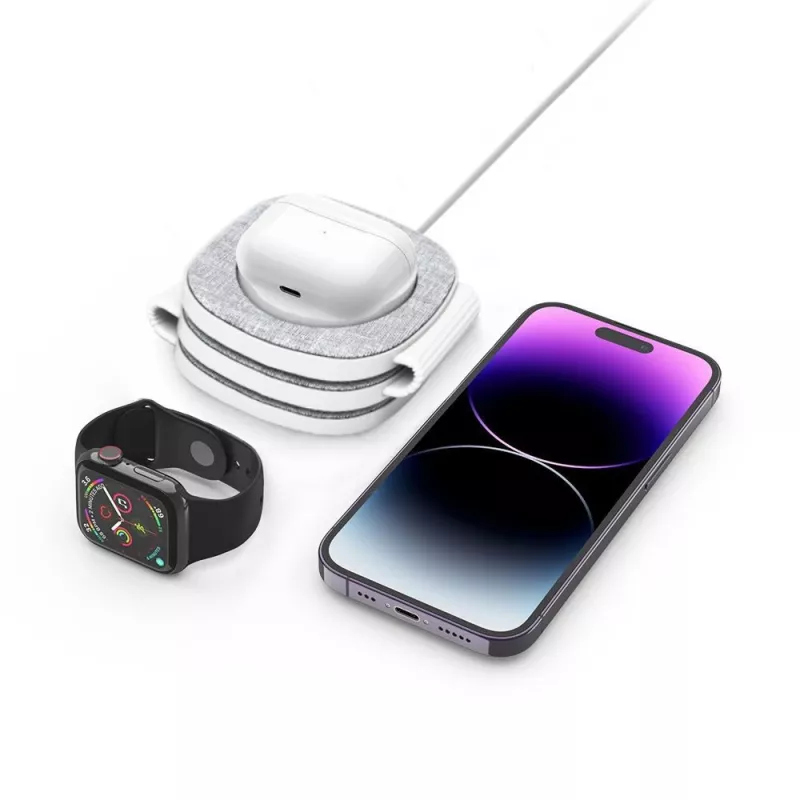 Tech-Protect QI15W-A32 Suporte de carregamento sem fios MagSafe 3IN1 cinzento