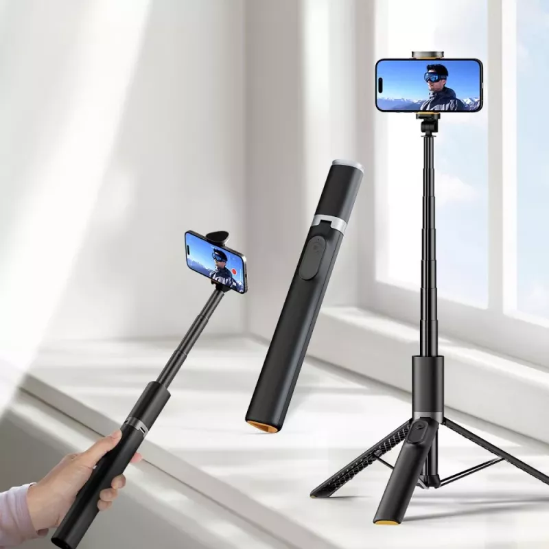 Tech-Protect L08S Pau de Selfie Tripé Preto