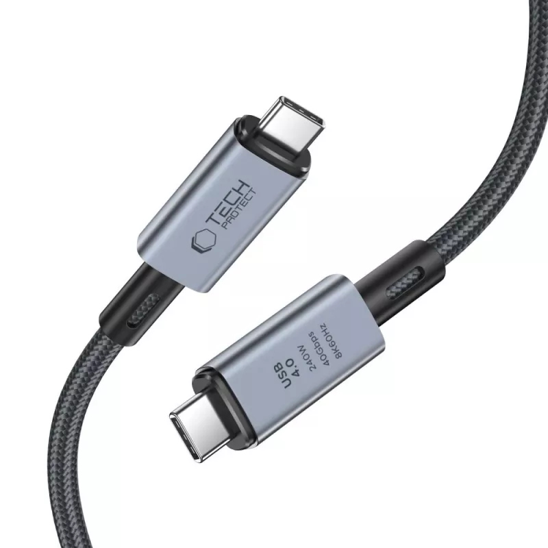 Cabo Type-C TECH-PROTECT ULTRABOOST MAX USB 4.0 8K 40Gbps PD240W 200cm Cinzento