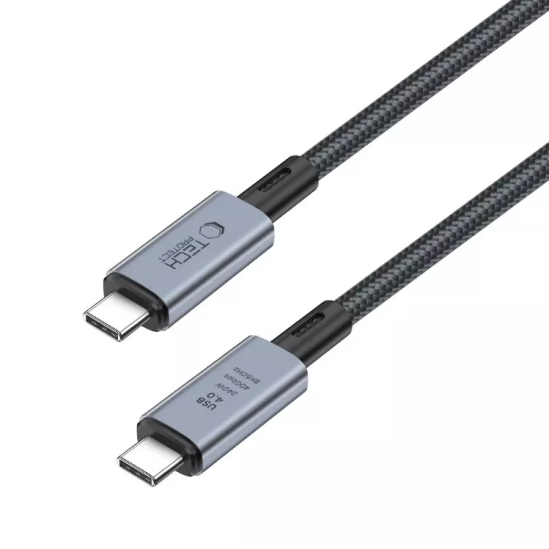 Cabo Type-C TECH-PROTECT ULTRABOOST MAX USB 4.0 8K 40Gbps PD240W 200cm Cinzento