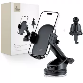 Suporte de carro universal para painel e saída de ar TECH-PROTECT V7 Preto