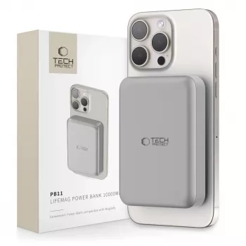 Power bank MagSafe TECH-PROTECT PB11 LIFEMAG 10000mAh Titânio