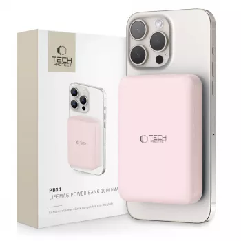 Power bank MagSafe TECH-PROTECT PB11 LIFEMAG 10000mAh Rosa