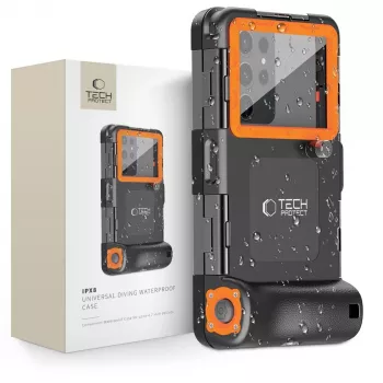 Capa estanque universal para mergulho IPX8 TECH-PROTECT Preto/Laranja