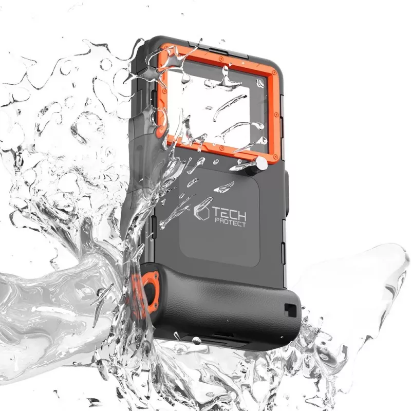 Capa estanque universal para mergulho IPX8 TECH-PROTECT Preto/Laranja