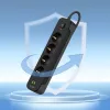 Extensão elétrica longa TECH-PROTECT PCL4X3 2 USB e 1 Type-C e 4 tomadas 200cm Preto