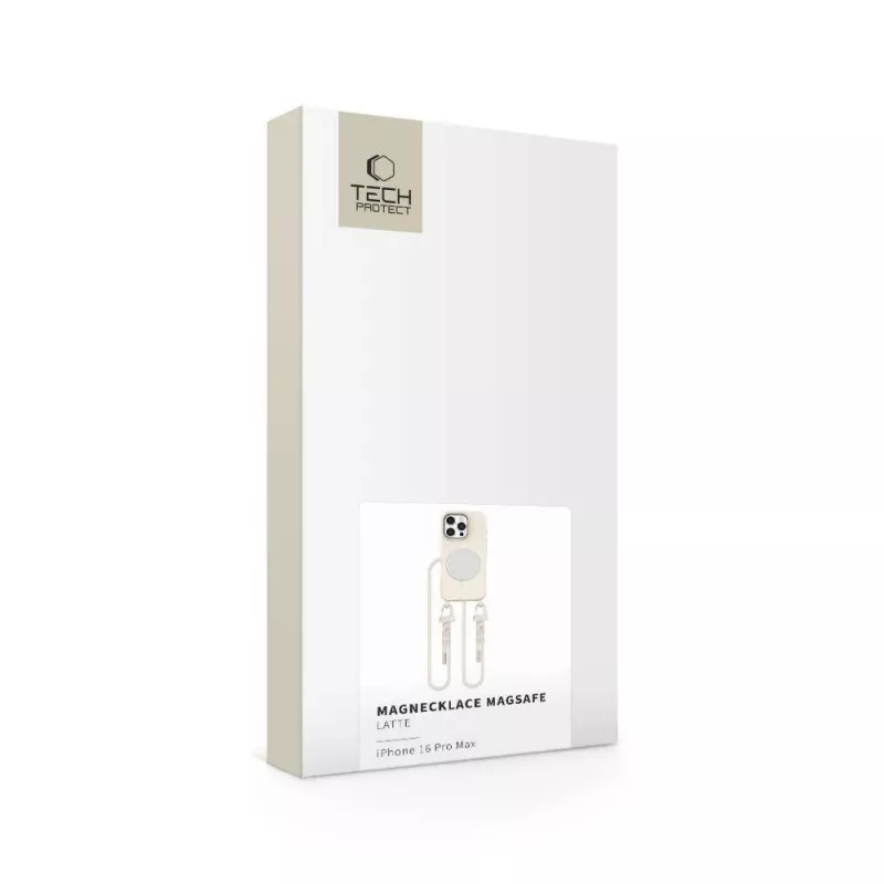 Capa MagSafe Tech-Protect Magnecklace para iPhone 16 Pro Max Latte
