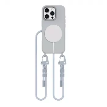 Cordão para telemóvel MagSafe Tech-Protect Magnecklace para iPhone 16 Pro Max Cinzento