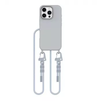 Cordão para telemóvel MagSafe Tech-Protect Magnecklace para iPhone 16 Pro Max Cinzento