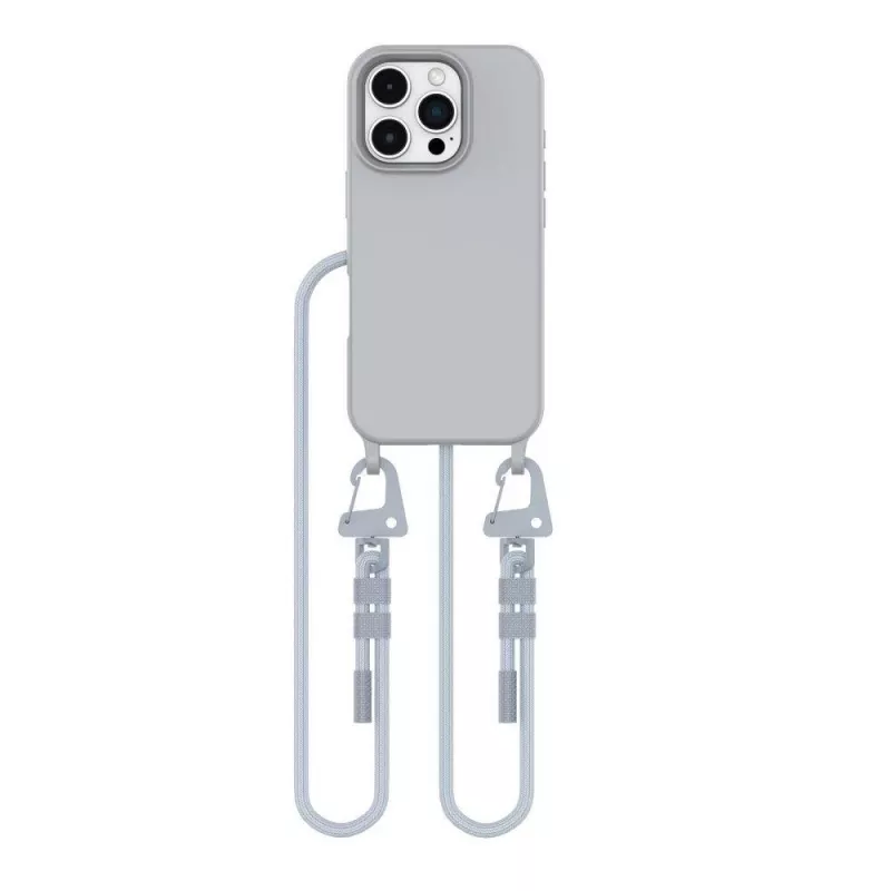Cordão para telemóvel MagSafe Tech-Protect Magnecklace para iPhone 16 Pro Max Cinzento