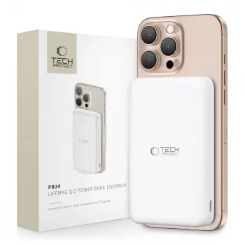 Power bank MagSafe QI2 TECH-PROTECT PB24 LIFEMAG 10000mAh Branco