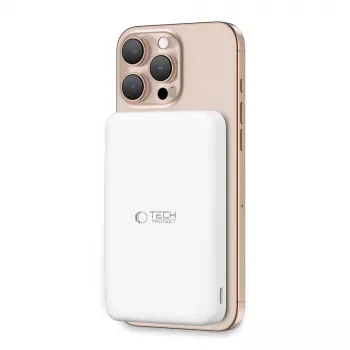 Power bank MagSafe QI2 TECH-PROTECT PB24 LIFEMAG 10000mAh Branco