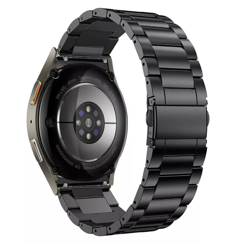 Pulseira de aço inoxidável TECH-PROTECT para Samsung Galaxy Watch 4 / 5 / 5 Pro / 6 / 7 / FE Preto