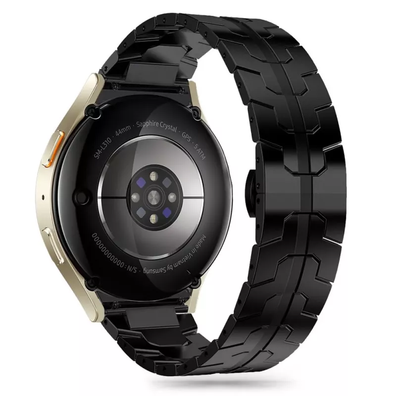 Pulseira de aço inoxidável TECH-PROTECT STAINLESS LINE para Samsung Galaxy Watch 4 / 5 / 5 Pro / 6 / 7 / FE Preto