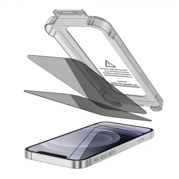 Película de vidro temperado com privacidade Quick Set Spy+ TECH-PROTECT para Apple iPhone 12 / iPhone 12 Pro (pack de 2)