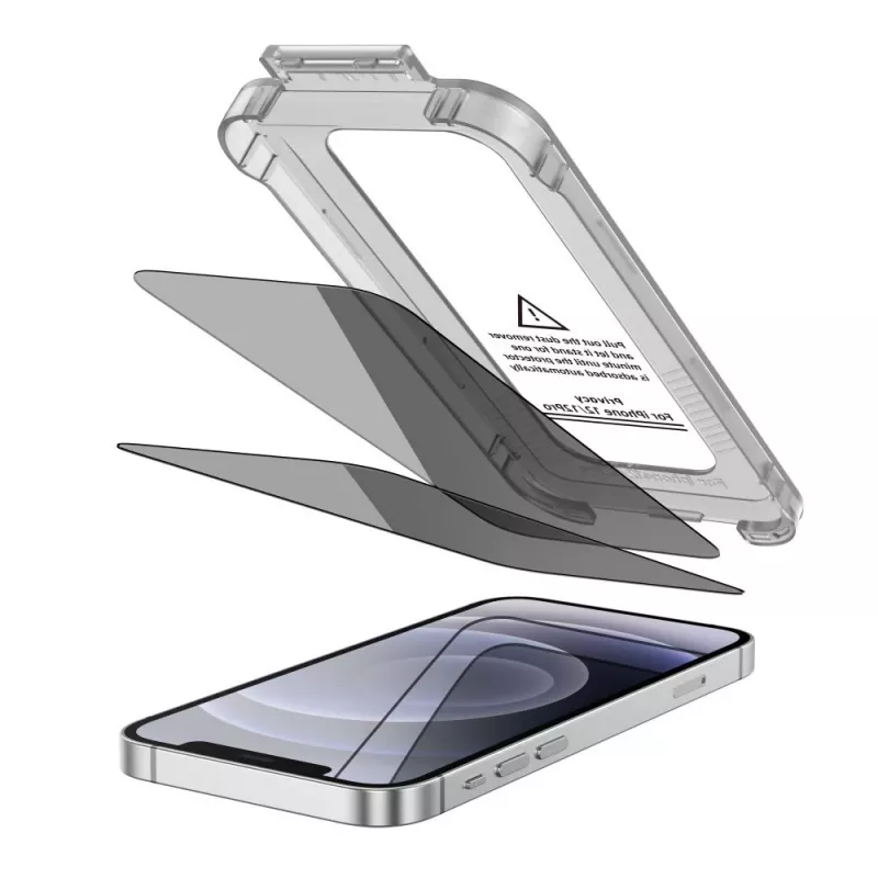 Película de vidro temperado com privacidade Quick Set Spy+ TECH-PROTECT para Apple iPhone 12 / iPhone 12 Pro (pack de 2)