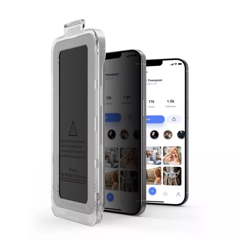 Película de vidro temperado com privacidade Quick Set Spy+ TECH-PROTECT para Apple iPhone 12 / iPhone 12 Pro (pack de 2)
