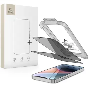 Película de vidro temperado com privacidade Quick Set SPY+ TECH-PROTECT pack de 2 para iPhone 13 / 13 Pro / 14 / 16E / 17E