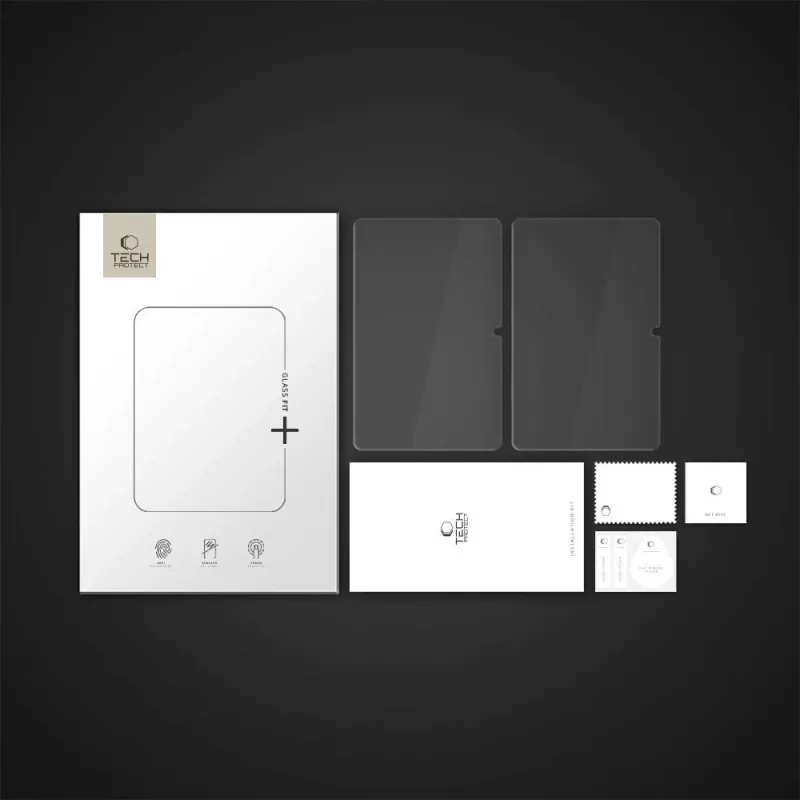 Película protetora de ecrã em vidro temperado Glass Fit+ Tech-Protect para Samsung Galaxy Tab S7/S8/S9 11.0 / S9 FE/S10 FE 10.9 - Transparente (pack de 2)