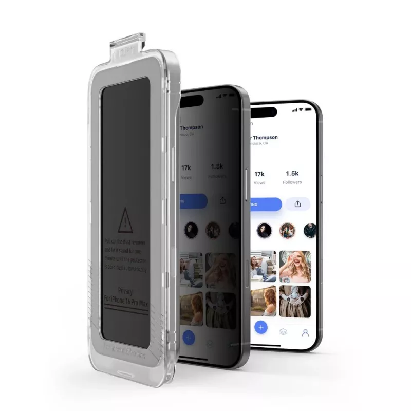 Película protetora de ecrã com privacidade Quick Set Spy+ TECH-PROTECT pack de 2 para Apple iPhone 16 Pro