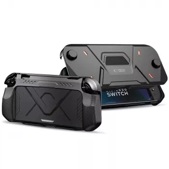 Capa TECH-PROTECT CARBONOX para NINTENDO SWITCH 2 PRETO