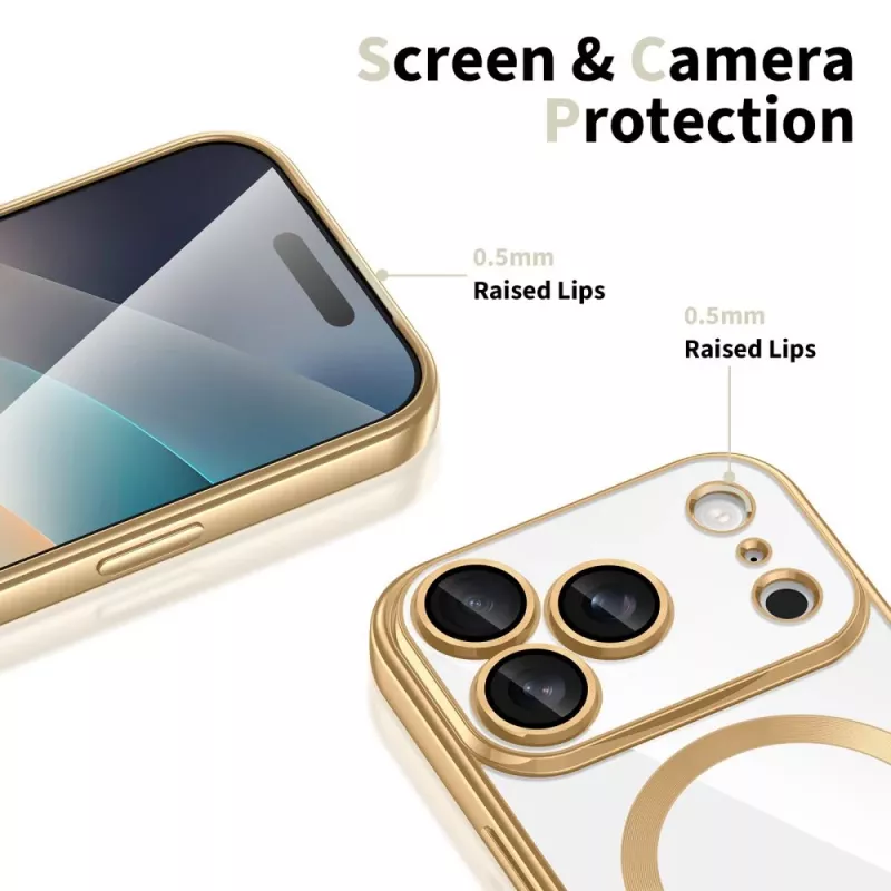 Tech-Protect MagFlex Magsafe Capa para Apple iPhone 17 Pro Max, Dourado Brilhante